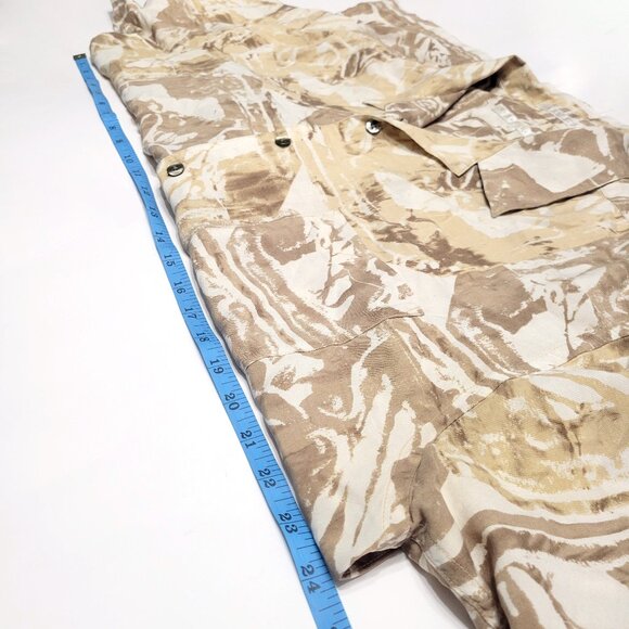 Perry Ellis Mens Short Sleeve Hawaiian Shirt Size L Button Up Silk Tribal Print - Picture 6 of 9